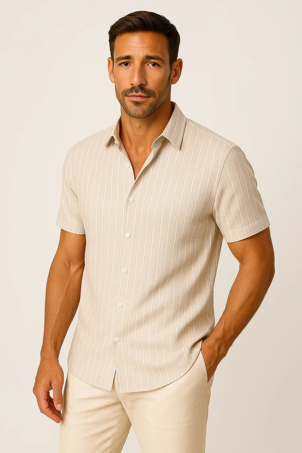 Modernes Kurzarmhemd mit Knopfleiste