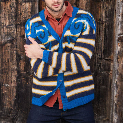 Herren gemusterter Strickpullover mit kreativem Design Aliams
