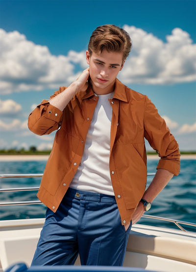 Herren modische Übergangsjacke mit praktischen Taschen Aliams