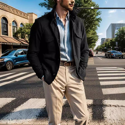 Herren elegante Utilityjacke mit praktischen Brusttaschen Aliams