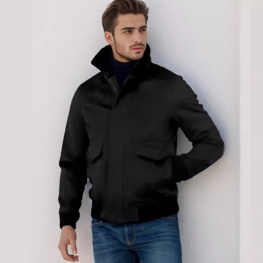 Herren stylischer Übergangsjacke mit hohem Kragen Aliams