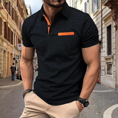 Herren modisches Kurzarm-Polohemd mit strukturiertem Design Aliams