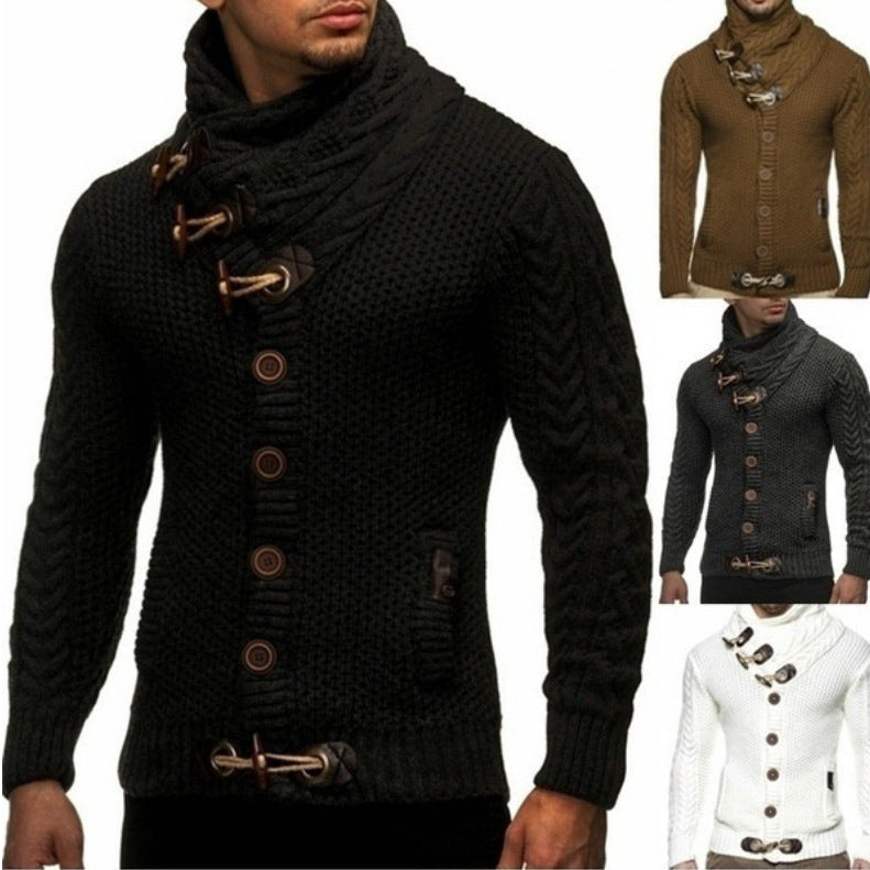 Herren Strapazierfähiger Strickpullover mit asymmetrischem Kragen Aliams