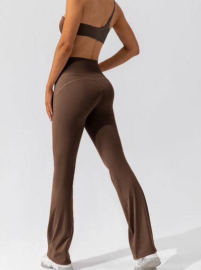 Elora | High-Waist Flare Leggings mit Crossover-Bund