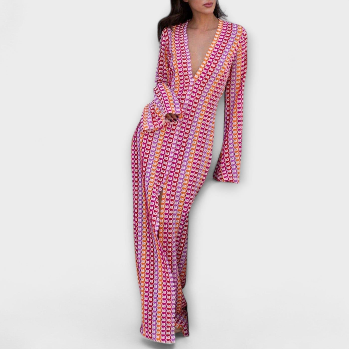 Elina – Maxikleid mit V-Ausschnitt und Urlaubs-Feeling