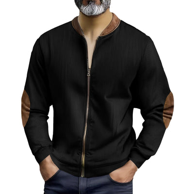 Herren sportliche Bomberjacke mit modernen Lederakzenten Aliams