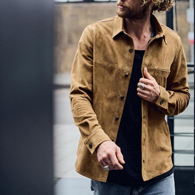 Herren Suede-Lederjacke im modernen Schnitt Aliams