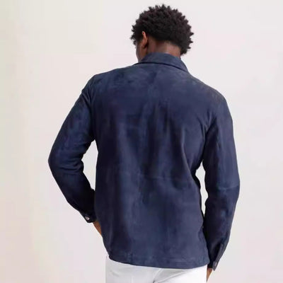 Herren Wildlederjacke mit modernem Stehkragen und praktischen Taschen Aliams