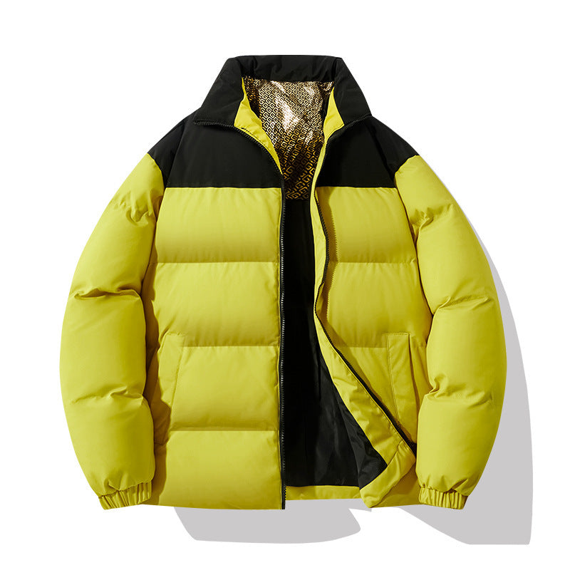 Gefütterte Herren Steppjacke mit hohem Kragen