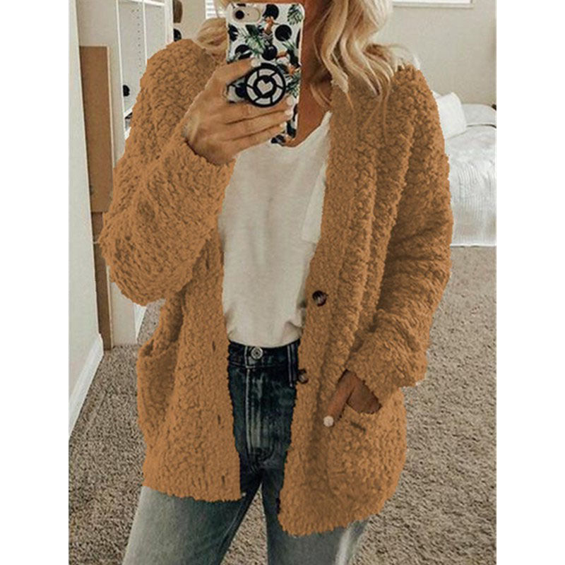 Teddy Damen Fleecejacke Mit Kapuze | Flauschiger Wintermantel