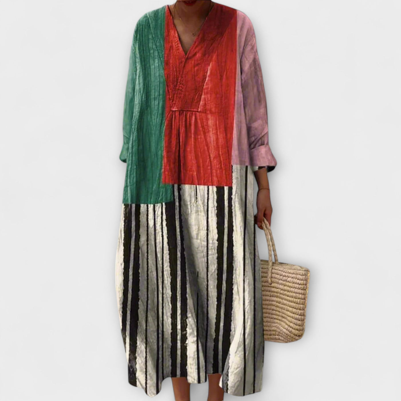 Rosa - Elegantes geometrisches Kleid