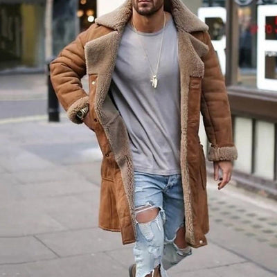 Herren Teddyfell-Langmantel Aliams