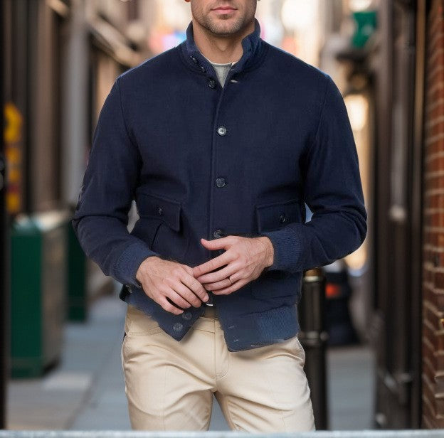 Herren elegante Utilityjacke mit praktischen Taschen und modischem Schnitt Aliams