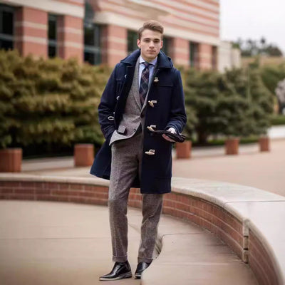 Herren eleganter Dufflecoat mit klassischem Design Aliams