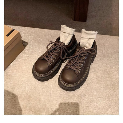 Damen Chunky Schnürschuhe mit rutschfester Profilsohle und stilvollem Design Heidi-Mode