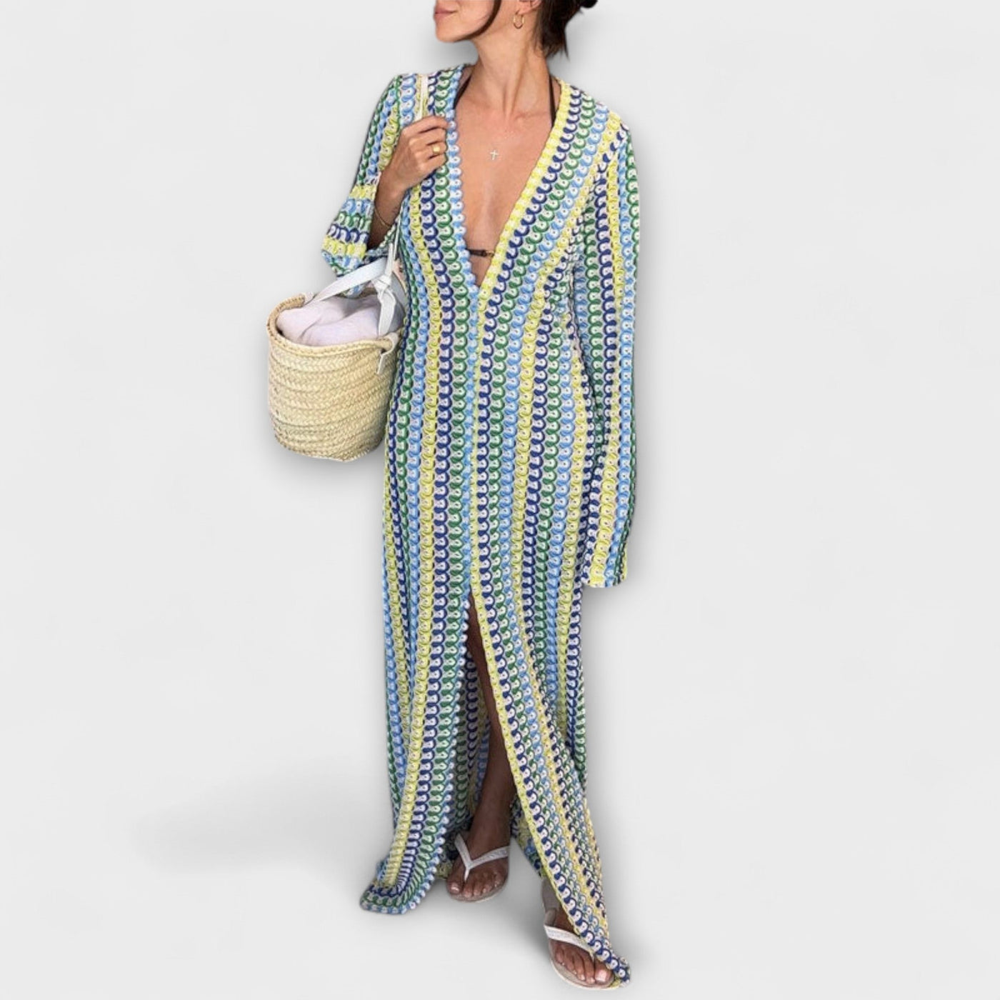 Elina – Maxikleid mit V-Ausschnitt und Urlaubs-Feeling