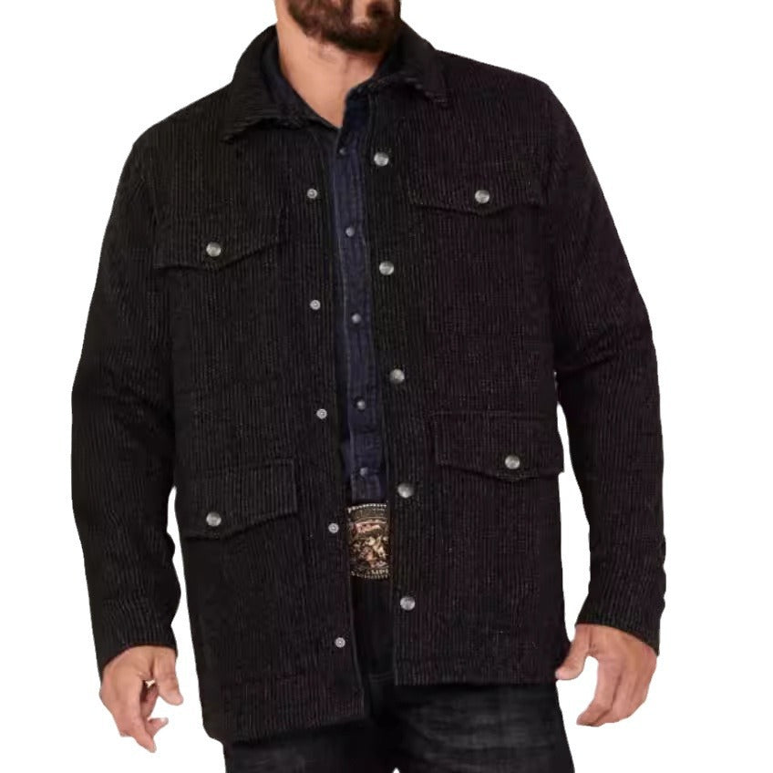 Herren strukturierte Utilityjacke mit praktischen Taschen Aliams