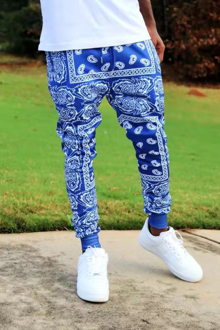 Herren Trendige Jogginghose mit Bandana-Muster Aliams