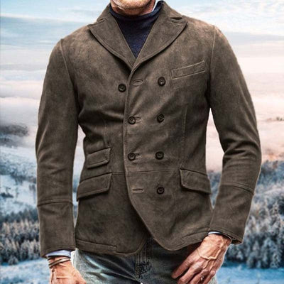 Herren modische Premium Wildlederjacke im Layering-Stil Aliams