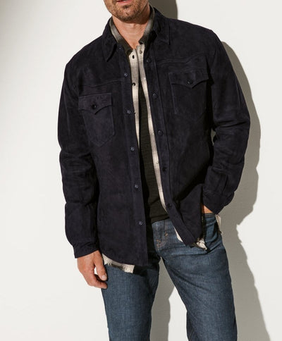 Herren elegante Wildlederjacke mit praktischen Taschen Aliams