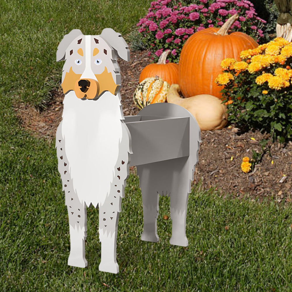 Australian Shepherd Planter Pot