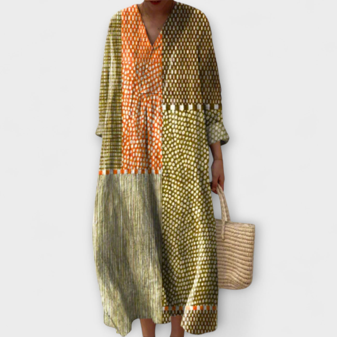 Gia - Elegantes Kleid mit modernem geometrischem Design