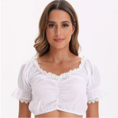 Dirndlbluse Mit Rüschen Für Damen | Kurzarm