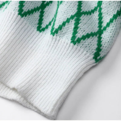 Amely - Gemusterter Pullover mit Ballonärmeln