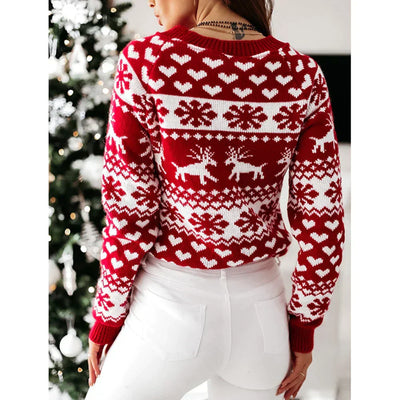 Weihnachtlich gemusterter Pullover für Damen