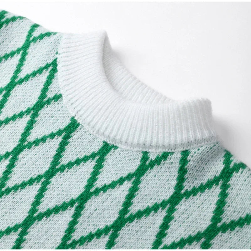 Amely - Gemusterter Pullover mit Ballonärmeln