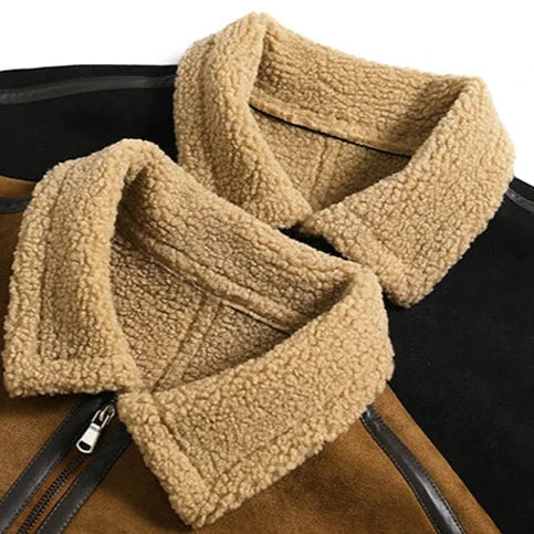 Klaus™ - Vintage Stil Warmes Wildlederjacke