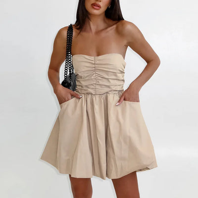 Izabel - Trägerloses Minikleid mit Taschen