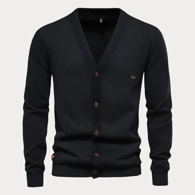 Einfarbiger Button-up Cardigan für Herren