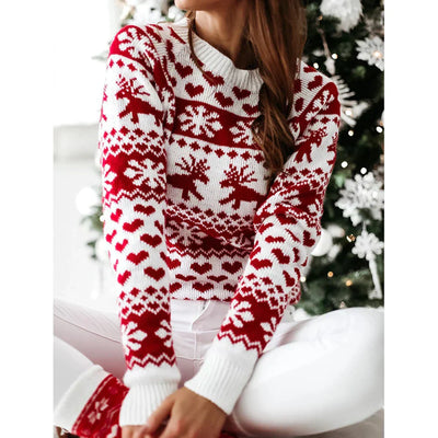Weihnachtlich gemusterter Pullover für Damen