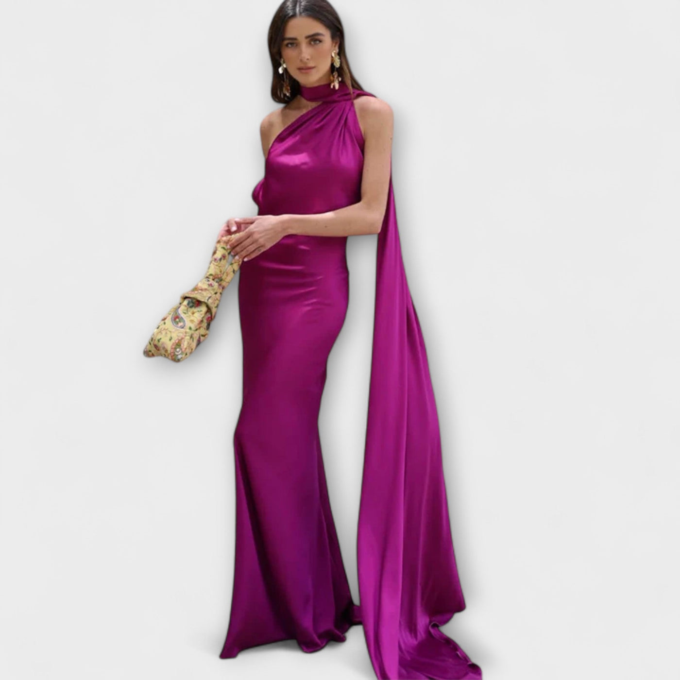 Elegantes Off-Shoulder Halter Maxikleid