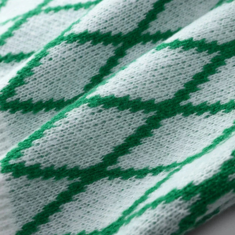 Amely - Gemusterter Pullover mit Ballonärmeln