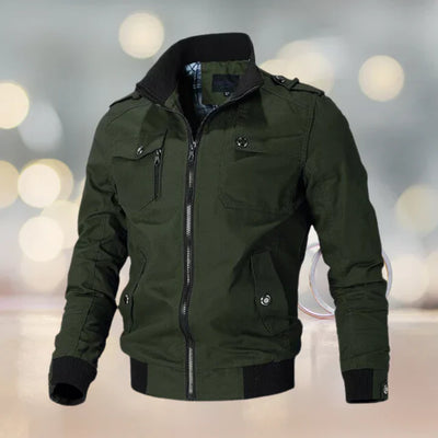 Stehkragenjacke mit mehreren Taschen für Herren
