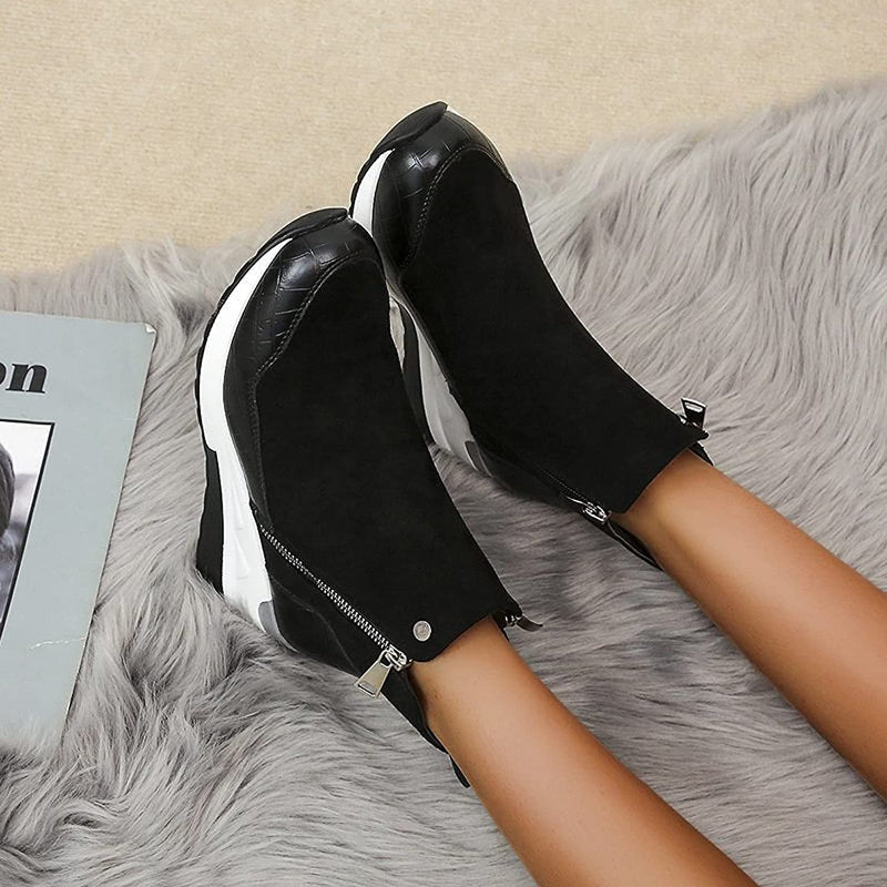 Stiefeletten für Damen mit Gummisohle und Fleecefutter – Stilvoll für Ausflüge und Spaziergänge