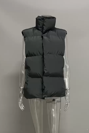 Wattierte Weste mit Stehkragen