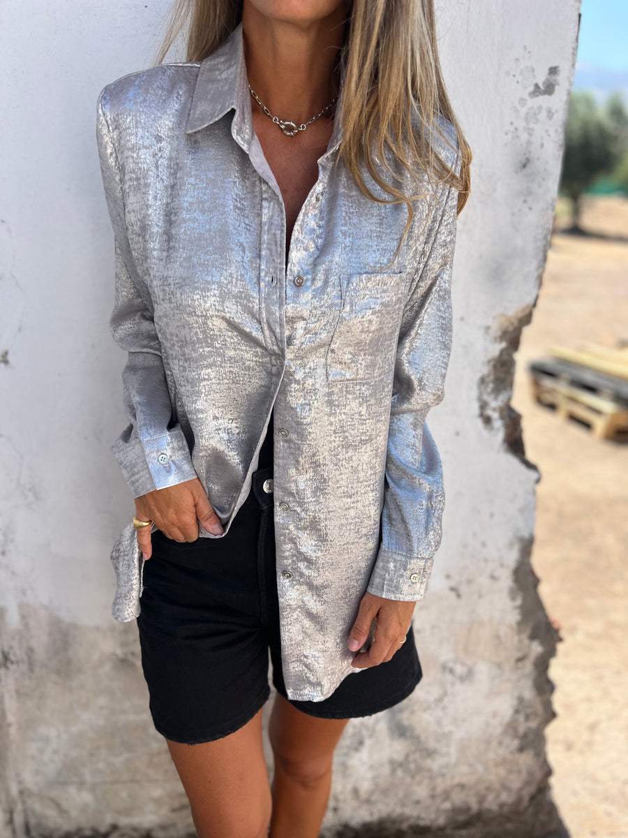 Langarmshirt Mit Pailletten Für Damen | Button Down
