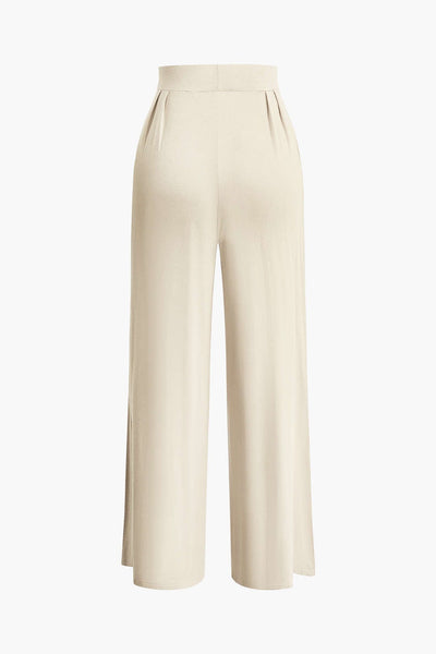 Lara | Elegantes Zweiteiler-Set mit Schleifen-Bandeau & Weitbein-Hose