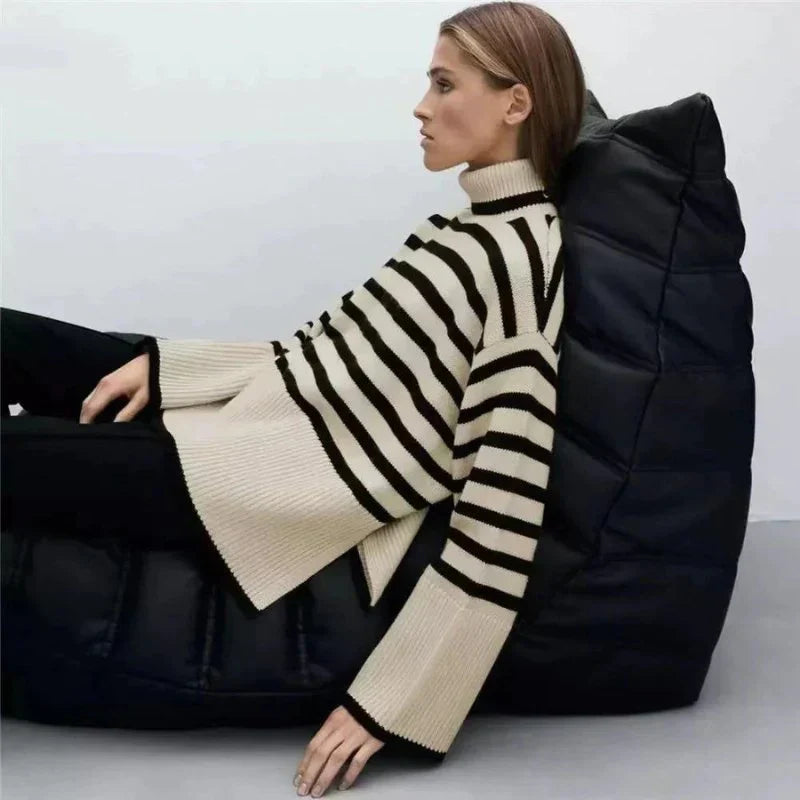 Brenda - Gestreifter Rollkragenpullover