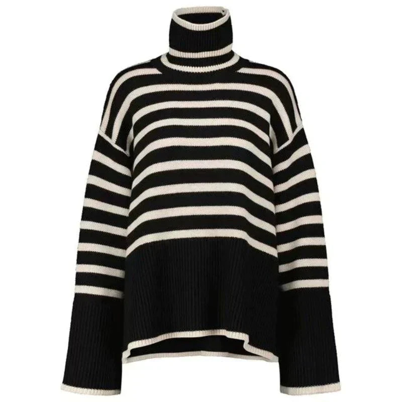 Brenda - Gestreifter Rollkragenpullover