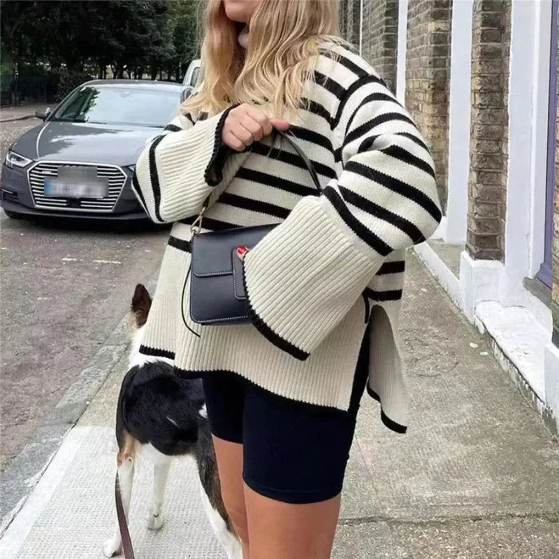 Brenda - Gestreifter Rollkragenpullover