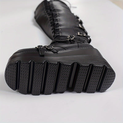 Overknee Stiefel Damen | Mittlerer Blockabsatz mit Schaft