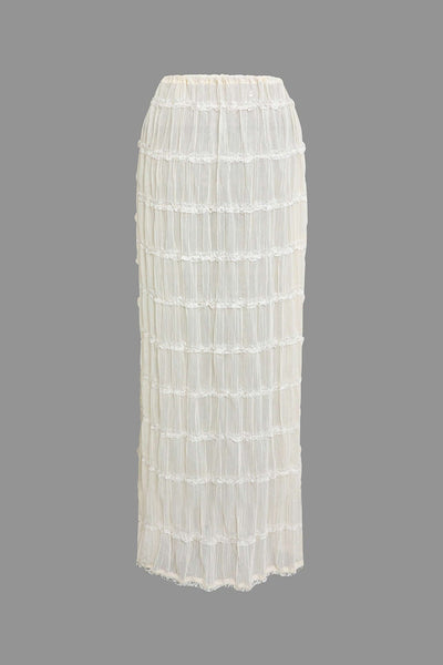 Elise | Romantisches Zweiteiler-Set mit Plissee-Top & Maxirock