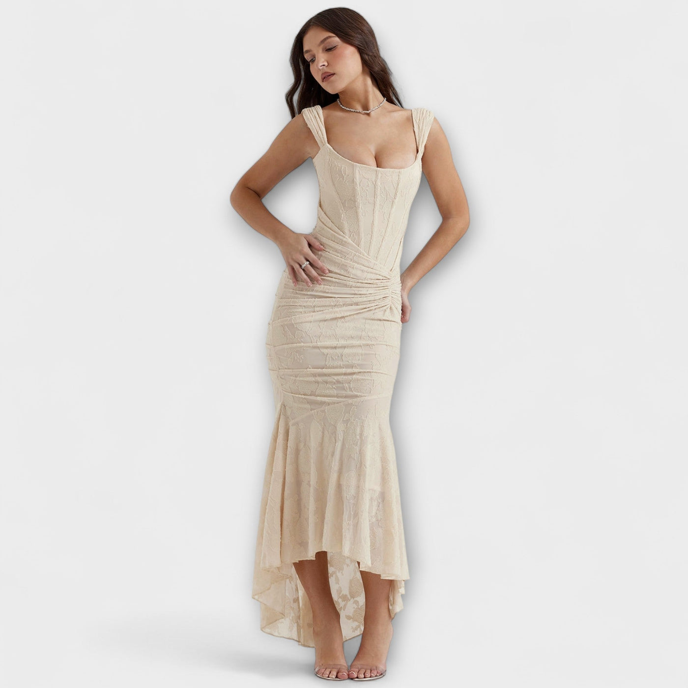 Renske - Stilvolles Maxikleid mit kunstvollem Korsett