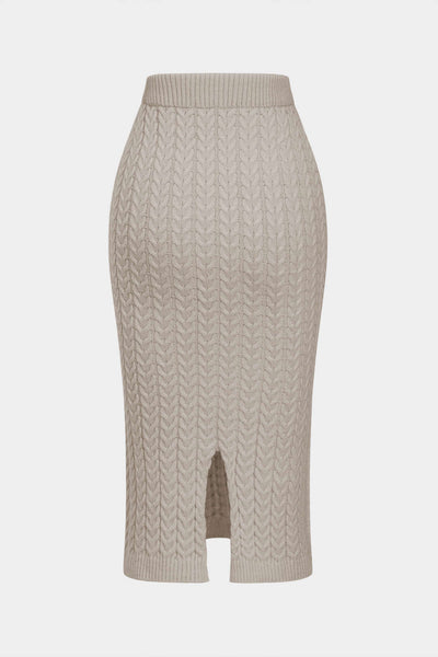 Thea | Strick-Zweiteiler-Set mit Zopfmuster & figurbetontem Schnitt