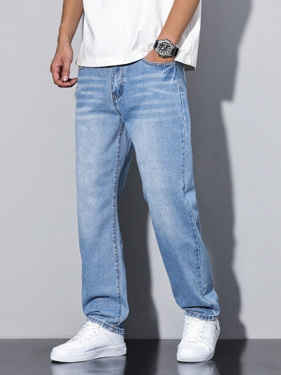 Herren Lässige Relaxed Fit Jeans