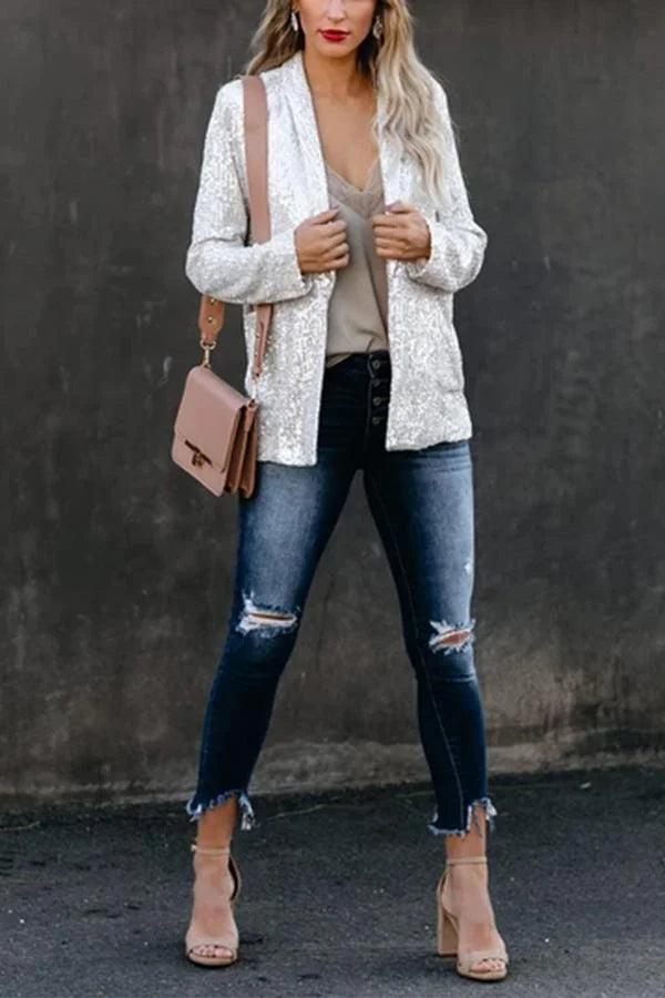 Eleganter Damenblazer mit Pailletten